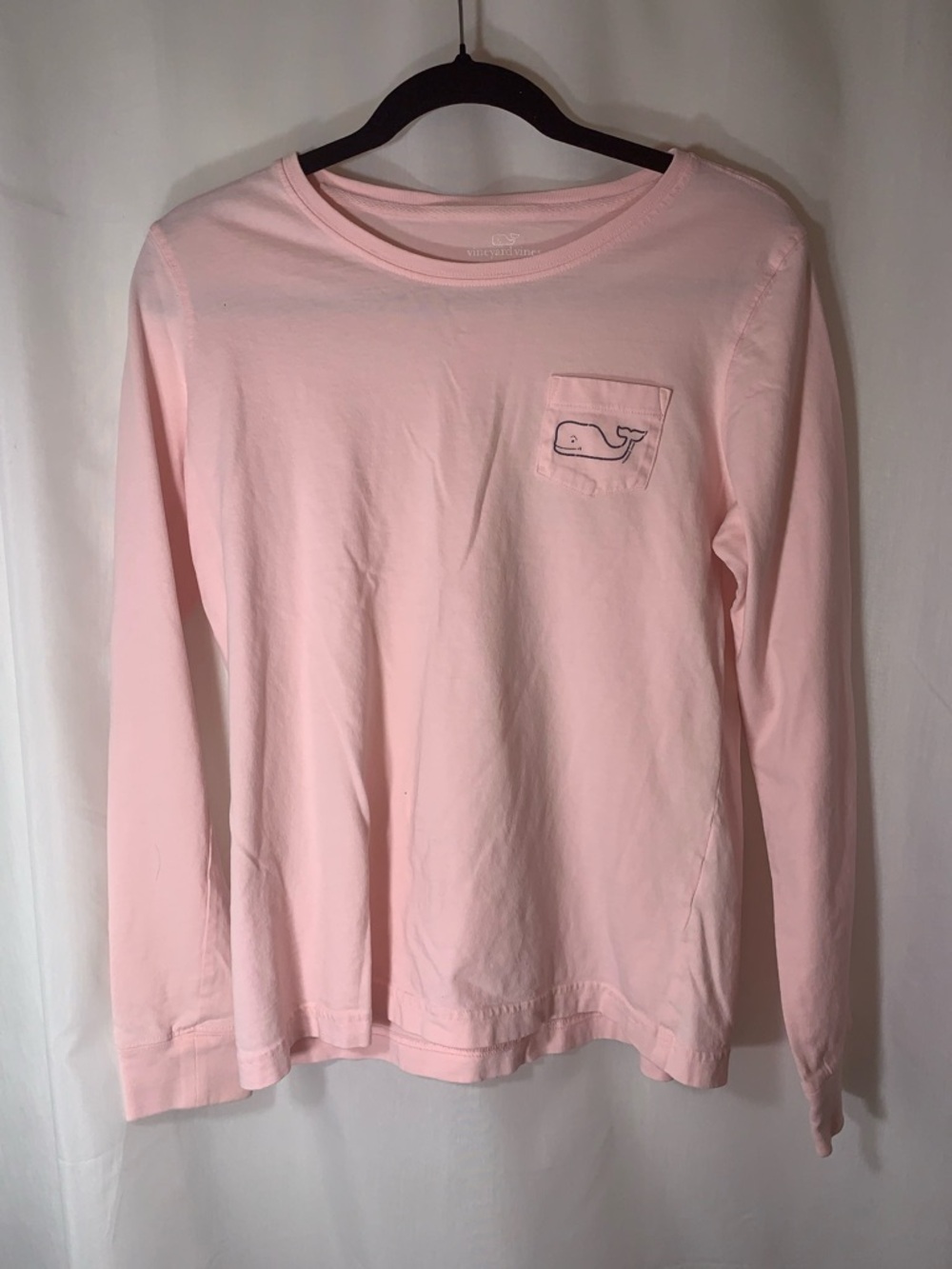 Vineyard Vines Long-Sleeve Pocket Tee in Light Pink